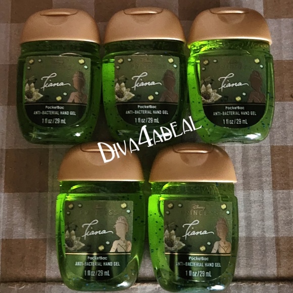 5X Bath & Body Works X DISNEY PRINCESS TIANA Anti Bacterial Hand Gel Pocketbacs - Picture 1 of 2
